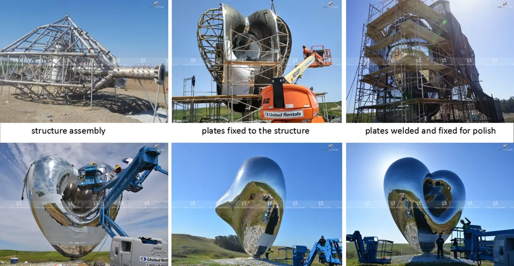 Popular Seamless Mirror Polished Stainless Steel Sculpture