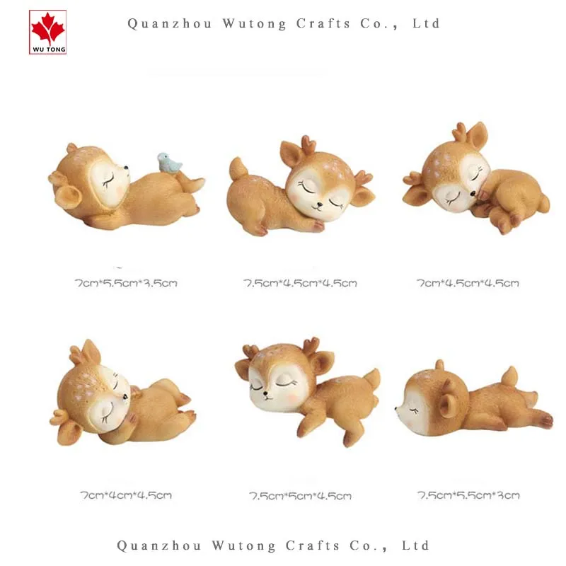 Promotional Resin Cute Sika Deer Animal Home Decor Gifts