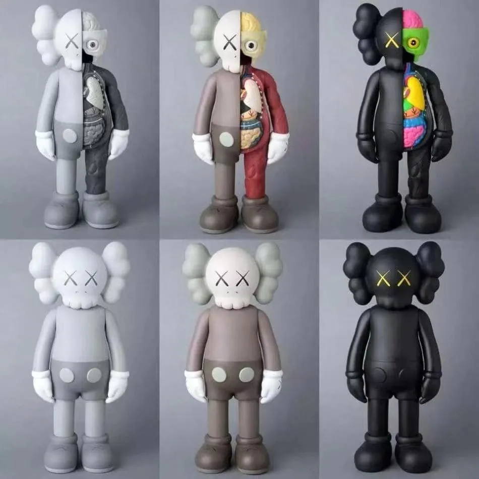 Realistic Life Size Standing Dissected Kaws Fiberglass Sculpture for Home Decor