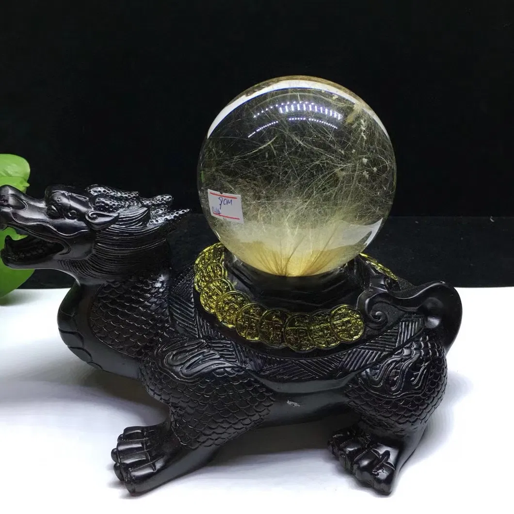 Recommendation for Home Decoration Gold Rutilated Quartz Sphere Crystal Ball
