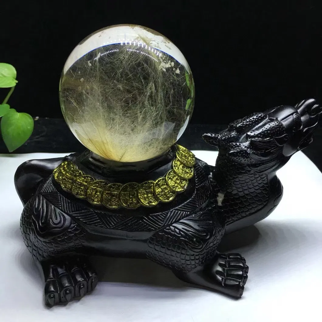 Recommendation for Home Decoration Gold Rutilated Quartz Sphere Crystal Ball