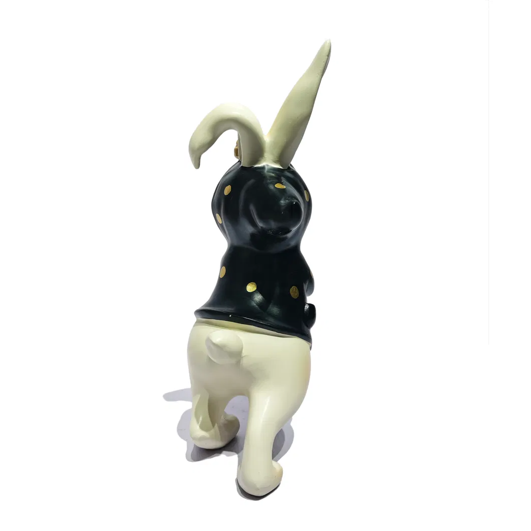 Resin Craft Decorative Ornaments Garden Animal Statues Cute Cartoon Resin Bunny Statue for Home Office Shops