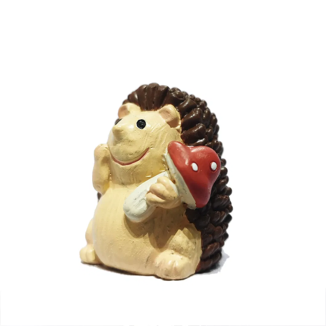 Resin Craft Small Figurines Hedgehog Candy Land Clay Charms Micro Landscape Decorations Forrest Animals