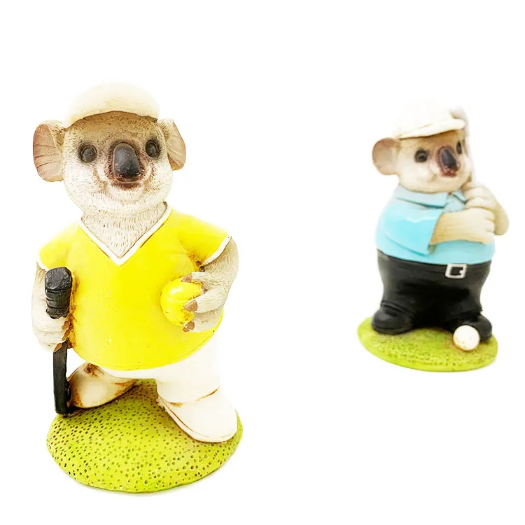 Resin Lovely Koala Playing Table Tennis Kawaii Sport Animal