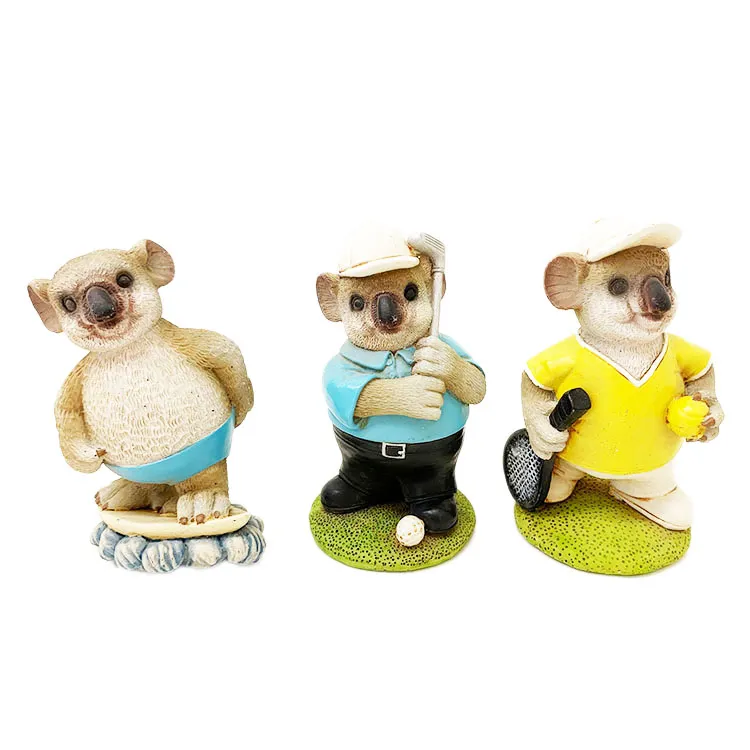 Resin Lovely Koala Playing Table Tennis Kawaii Sport Animal