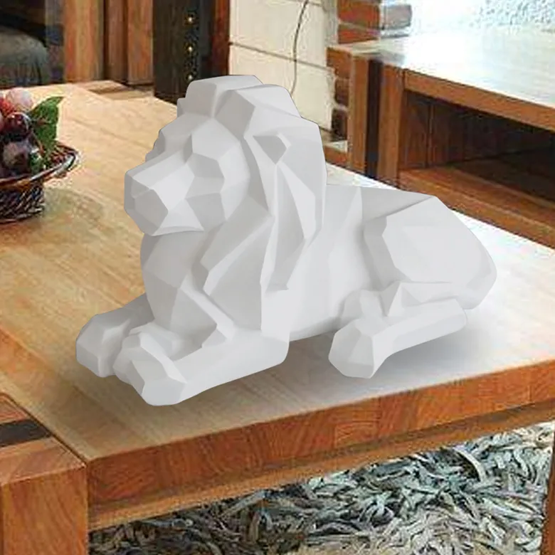 Resin Model Crafts Ornaments Office Bar Lion Faith Sculpture Geometric Statue Animal Interior Animal Home Modern Decor