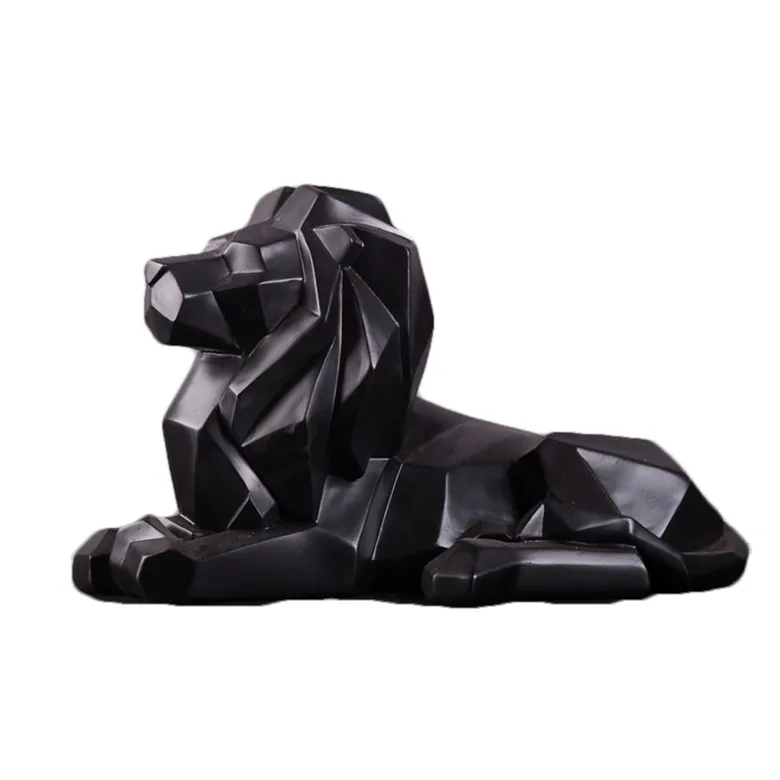 Resin Model Crafts Ornaments Office Bar Lion Faith Sculpture Geometric Statue Animal Interior Animal Home Modern Decor