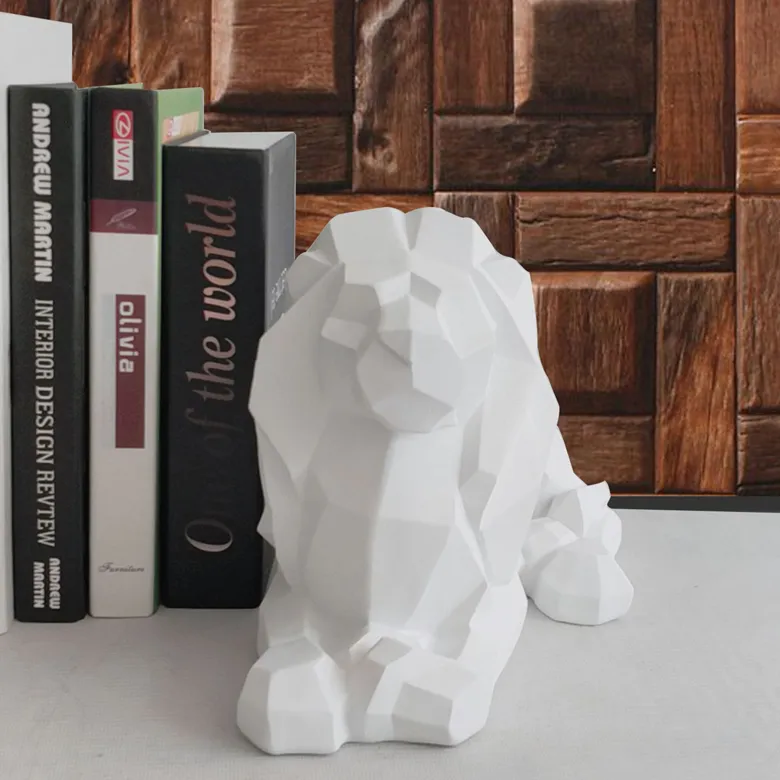 Resin Model Crafts Ornaments Office Bar Lion Faith Sculpture Geometric Statue Animal Interior Animal Home Modern Decor