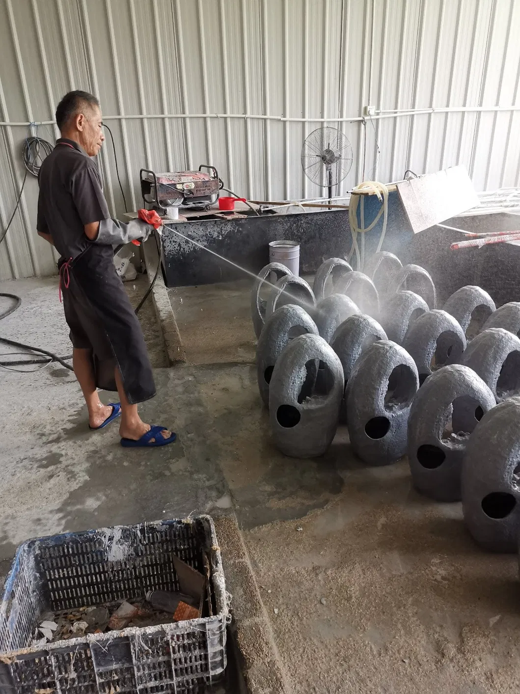 Resin Monk Indoor Fountain with LED Light Home Decoration