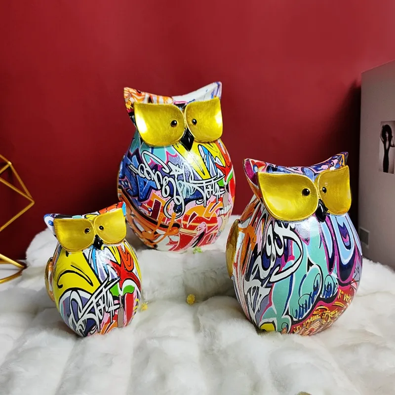 Resin Owl Figurine Sculpture Polyresin Animal High Quality 3D Party Gifts