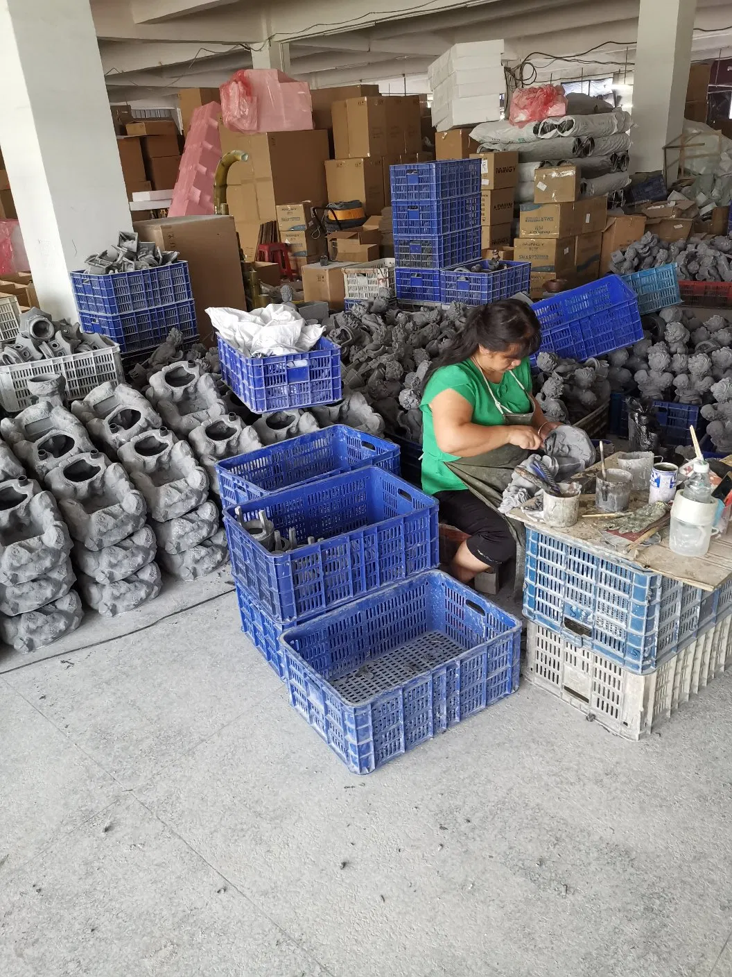 Resinic Monk Tabletop Fountain with LED Light Indoor Ornament