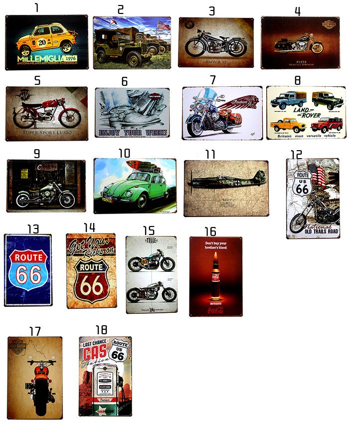 Retro Vintage Metal Tin Sign Pub Bar Wall Decoration