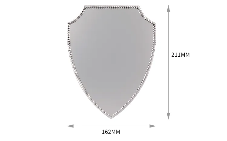 Reward Supplies, Shield-Shaped Silver Aluminum Plate, Factory Direct Sales, Unique Pattern Decoration, Awards