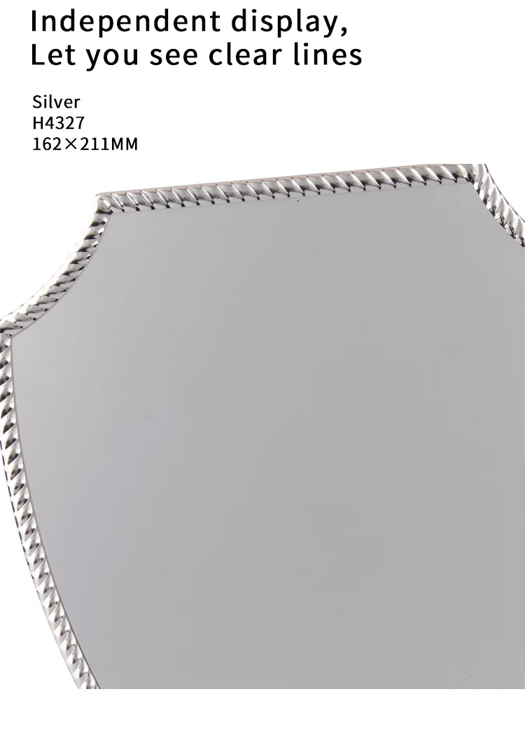 Reward Supplies, Shield-Shaped Silver Aluminum Plate, Factory Direct Sales, Unique Pattern Decoration, Awards