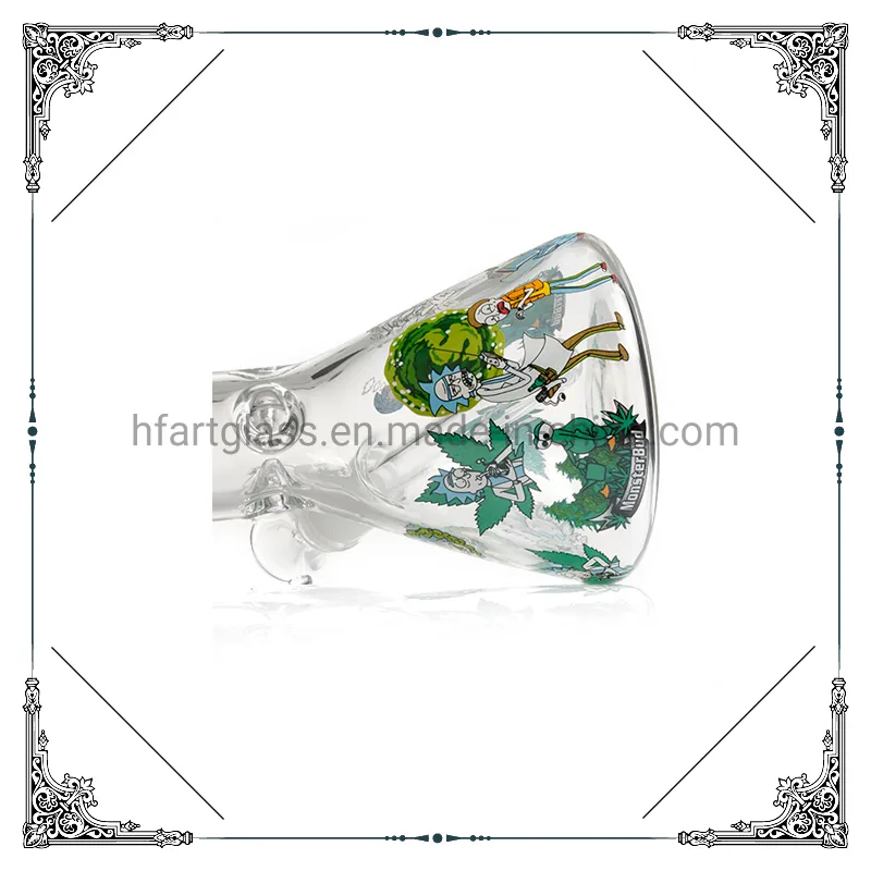 Rick and Morty 7mm Thick 12 " Colorful Beaker Tube Hookah Smoking Glass Water Pipe