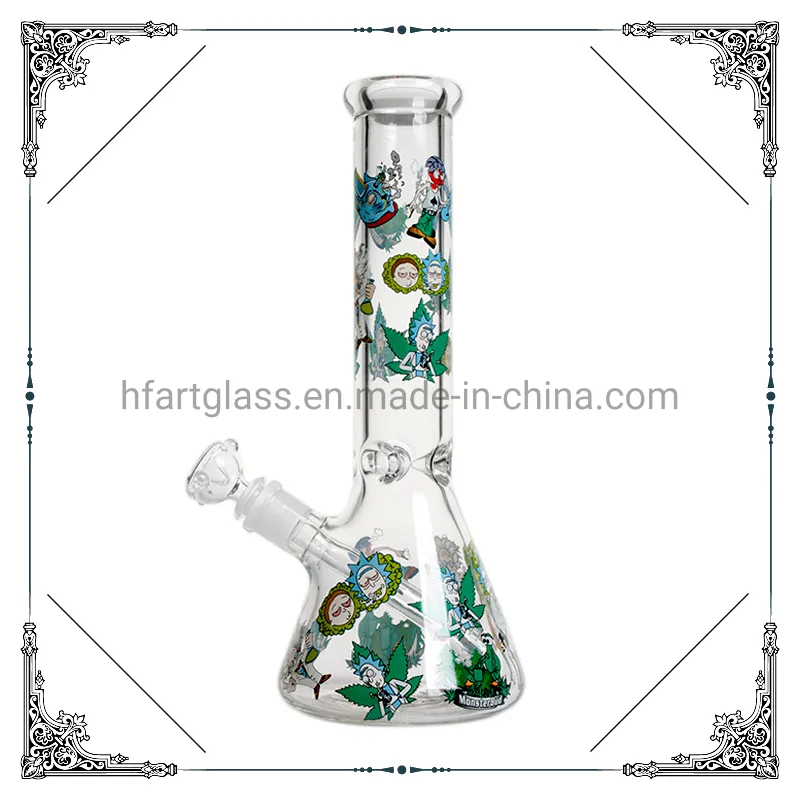 Rick and Morty 7mm Thick 12 " Colorful Beaker Tube Hookah Smoking Glass Water Pipe