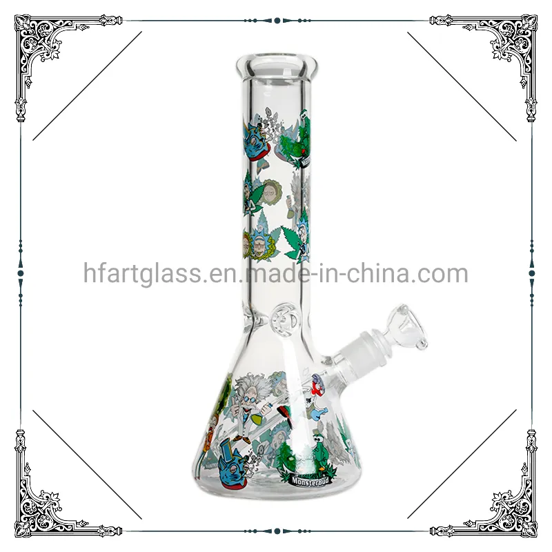 Rick and Morty 7mm Thick 12 " Colorful Beaker Tube Hookah Smoking Glass Water Pipe
