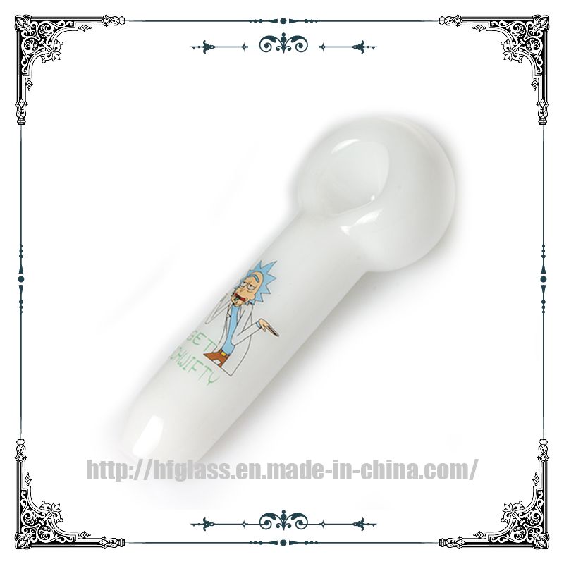 Rick and Morty Pipes Handpipes White Glass Smoking Pipe Tobacco Spoon Pipes