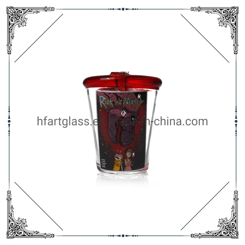 Rick and Morty Red 7.8" DAB Rigs Cap Bubbler Quartz Banger Smoking Glass Water Pipe
