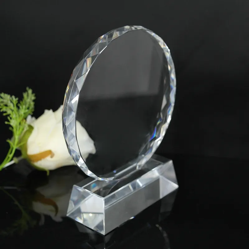 Round Optical Crystal Trophy Wholesale 2016 K9 Crystal Craft Awards