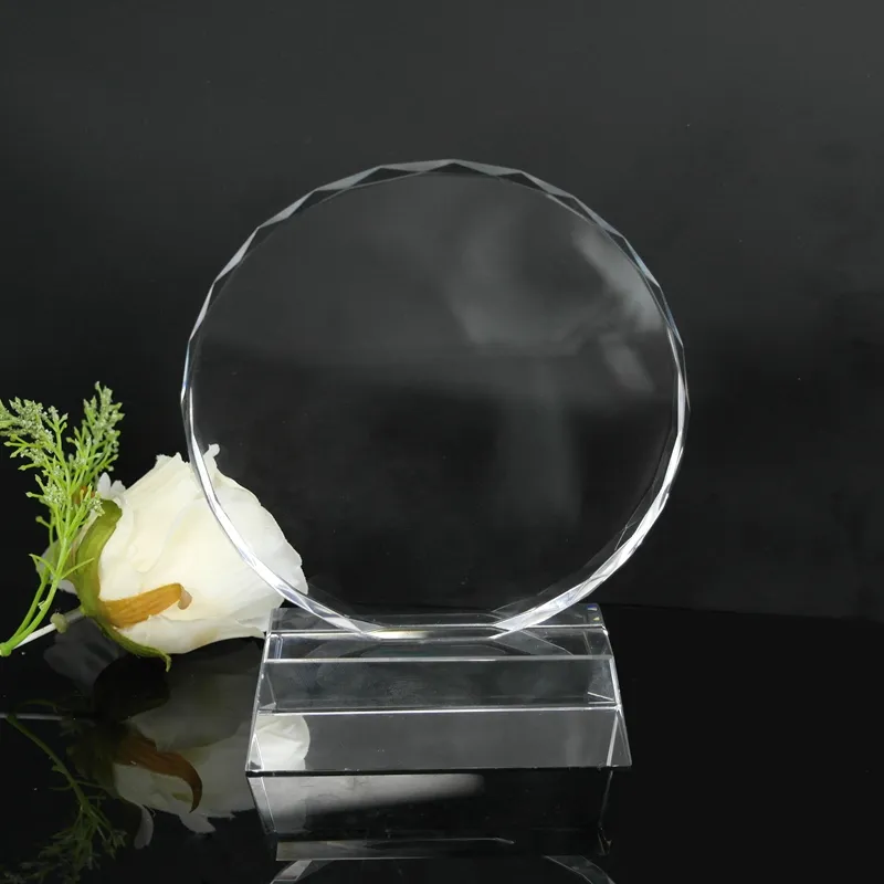 Round Optical Crystal Trophy Wholesale 2016 K9 Crystal Craft Awards