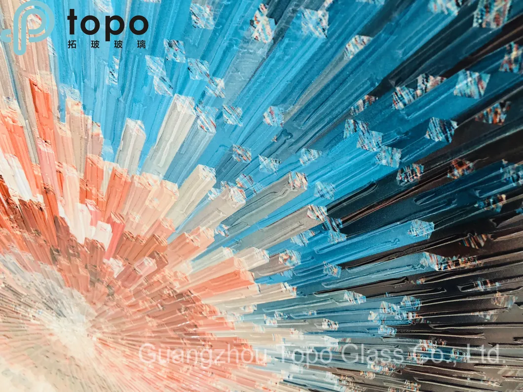 Simple and Modern Geometric Red Wall Glass Paintings (MR-YB6-2021A)