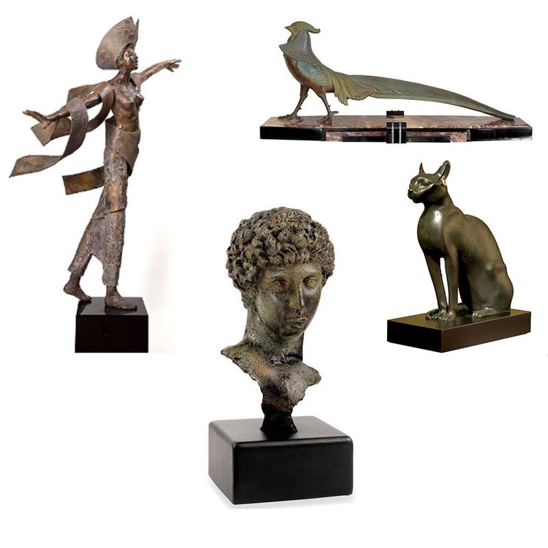 Small Cast Bronze Sculpture Indoor Cabinet Decoration, Outdoor Garden Decoration