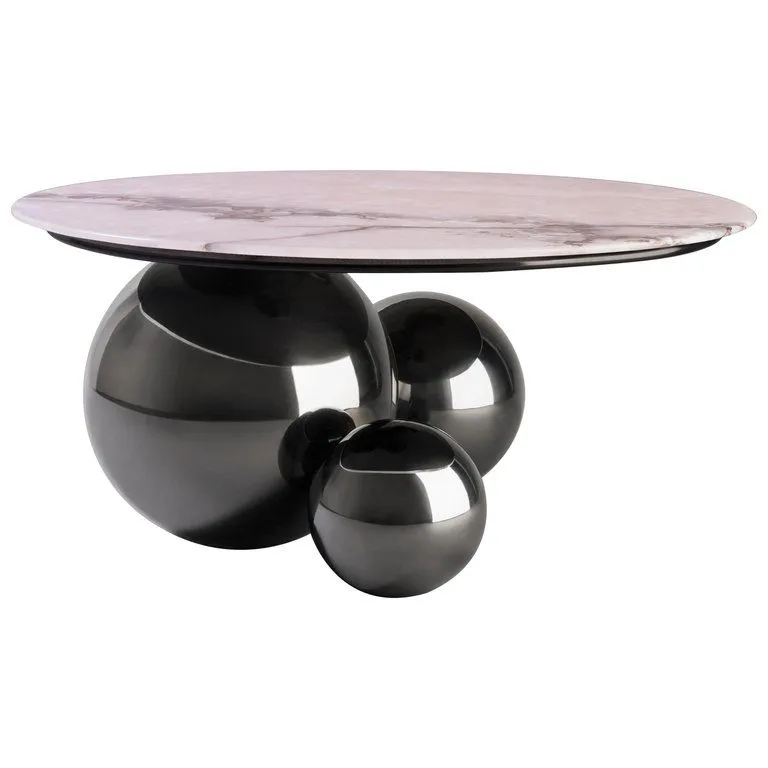 Sphere Table Base Design Modern Living Room Coffee Table in Stainless Steel