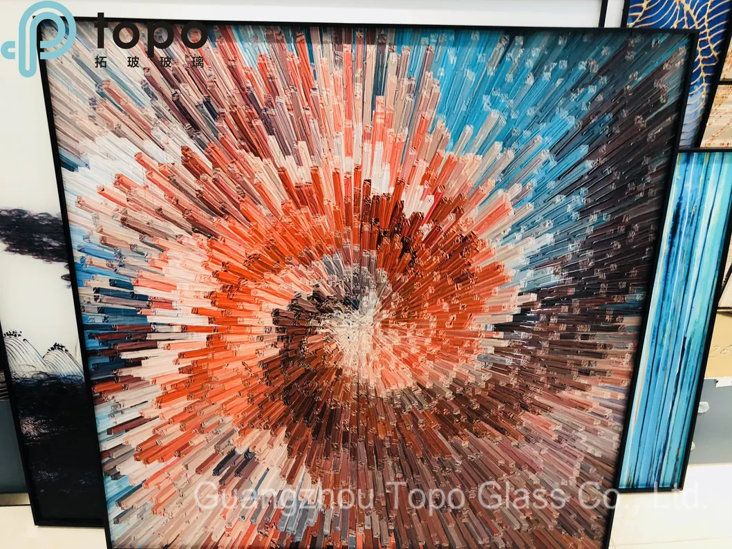 Splicing Sofa Background Wall Glass Painting (MR-YB6-2021A)