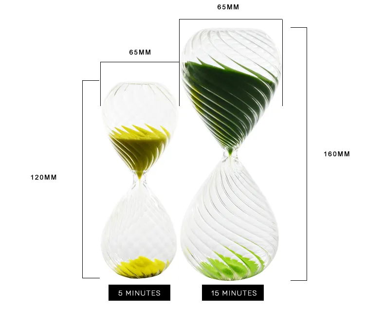 Transparent Round Shape Sand Clock High Borosilicate Glass Hourglass for Home Decoration