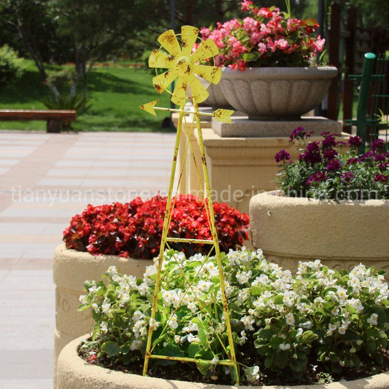 Vertical Speed Ornamental Metal Garden Decorative Windmill