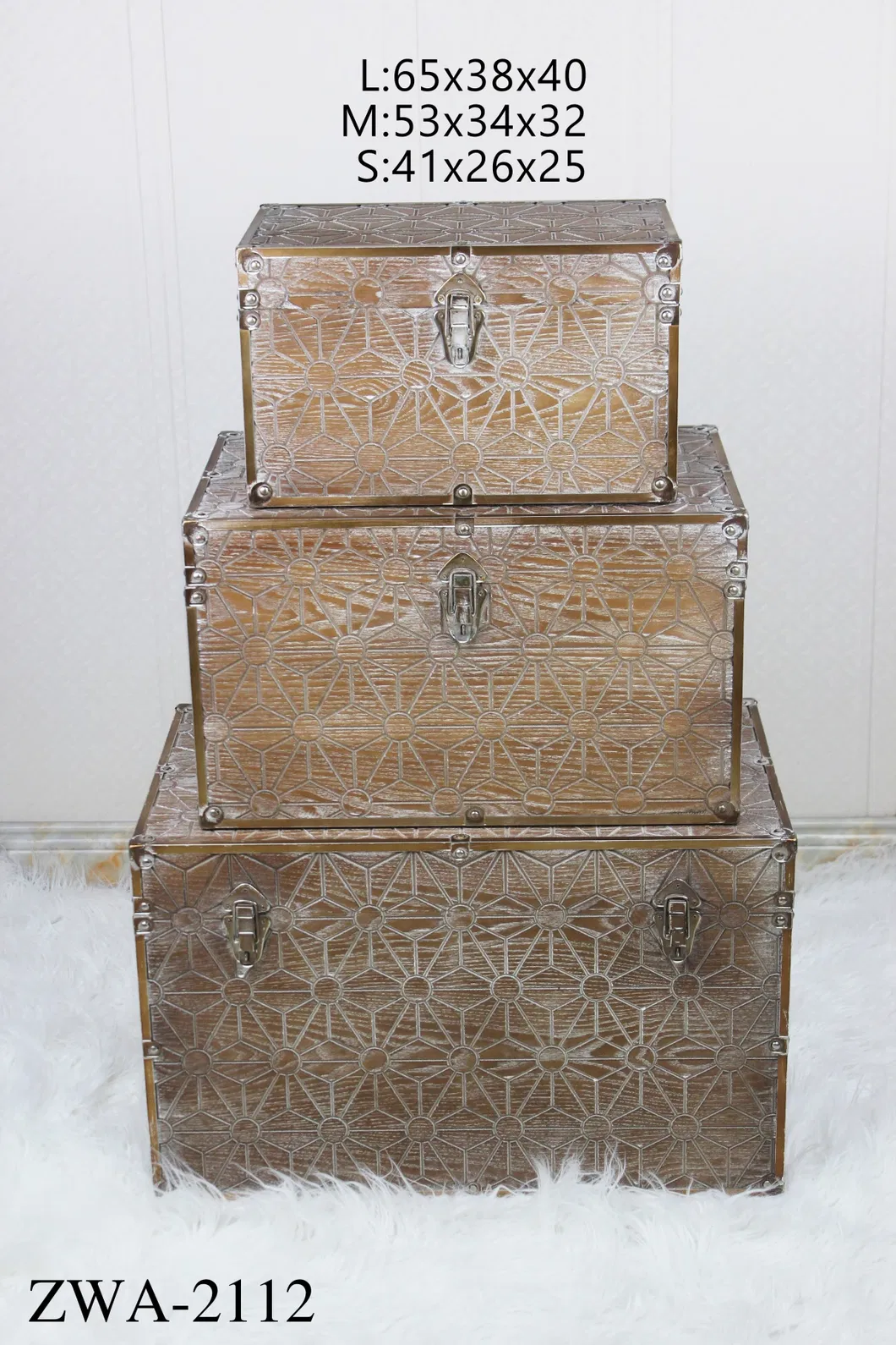 Vintage Storage Box, Antique Wooden Trunks for Home Decoration