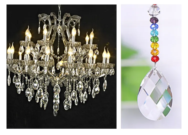 Water Drop Shape Crystal Glass Pendant for Curtain Decoration