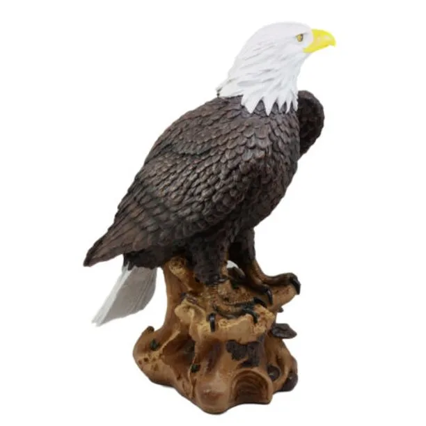 Wholesale American Pride Bald Eagle Standing on Tree Resin Statue Figurine for Home Decor