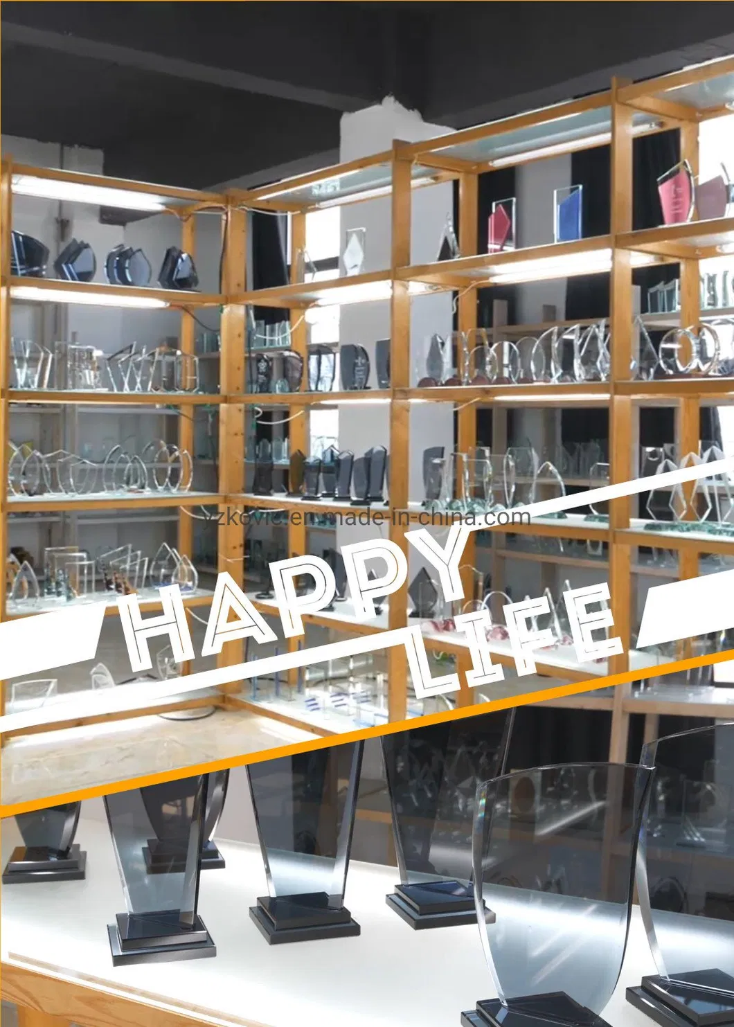 Wholesale Corporate Achievement Recognition Personalized Glass Gift Crystal Trophy Award