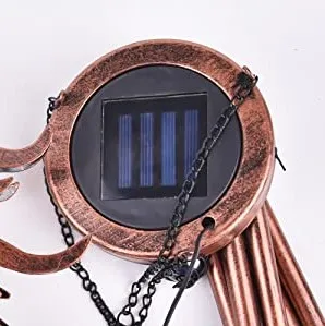 Wholesale Factory Direct Waterproof Solar Hanging Moon Sun Wind Chimes LED Light with Crackle Glass Ball Gift for Garden Yard Patio