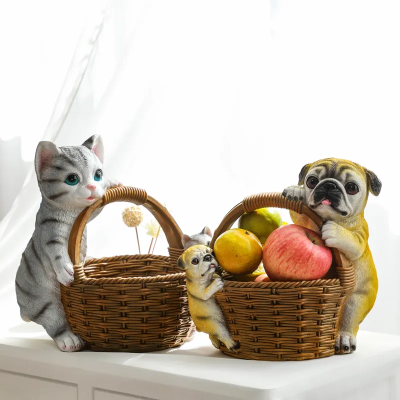 Wholesale Home Garden Decoration Gifts Resin Animal Basket Flower Pot