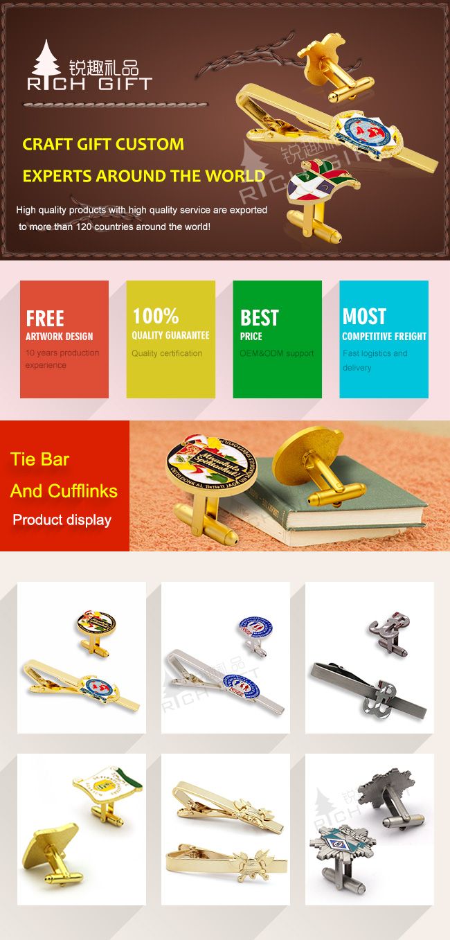 Wholesale Manufacturers Engraved Blank Metal Anchor Masonic Bus Skinny Gun Rose Gold Cufflink Tie Clips Set Custom Airplane Glasses Tie Clip with Custom Logo