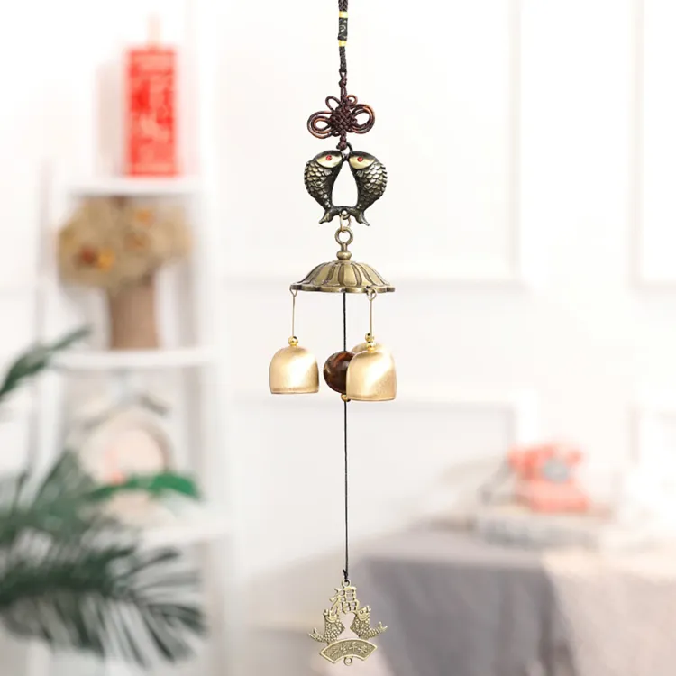 Wholesale Melody Hanging Metal Fish Stainless Steel Decoration Wind Spinner