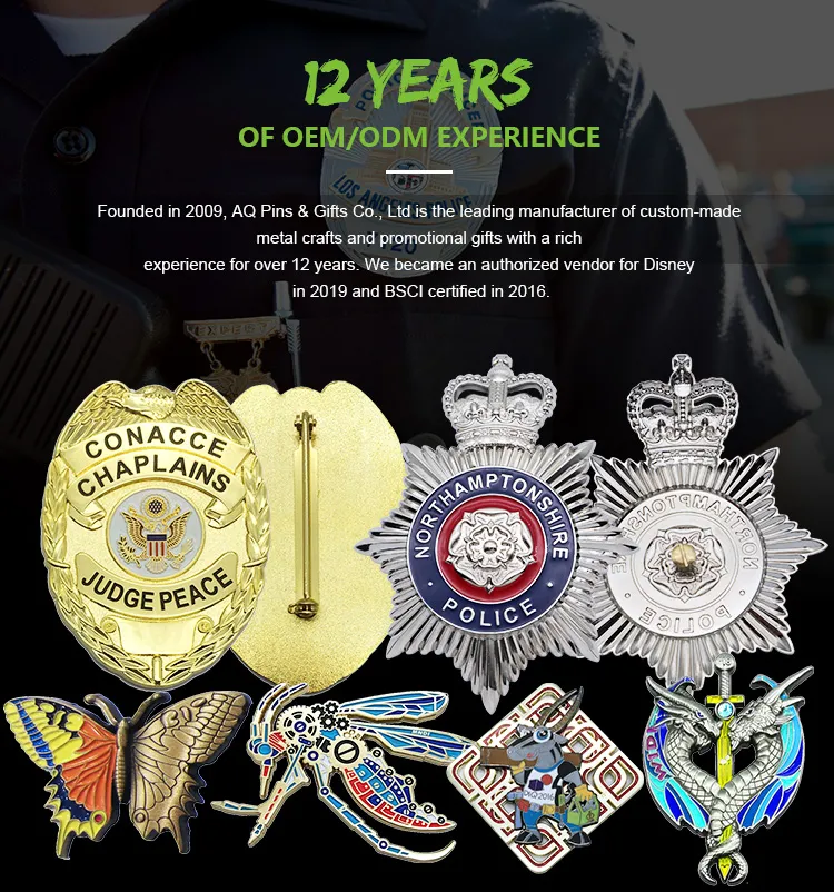 Wholesale Promotional Gifts Custom Enamel Metal Badge Special Regalia