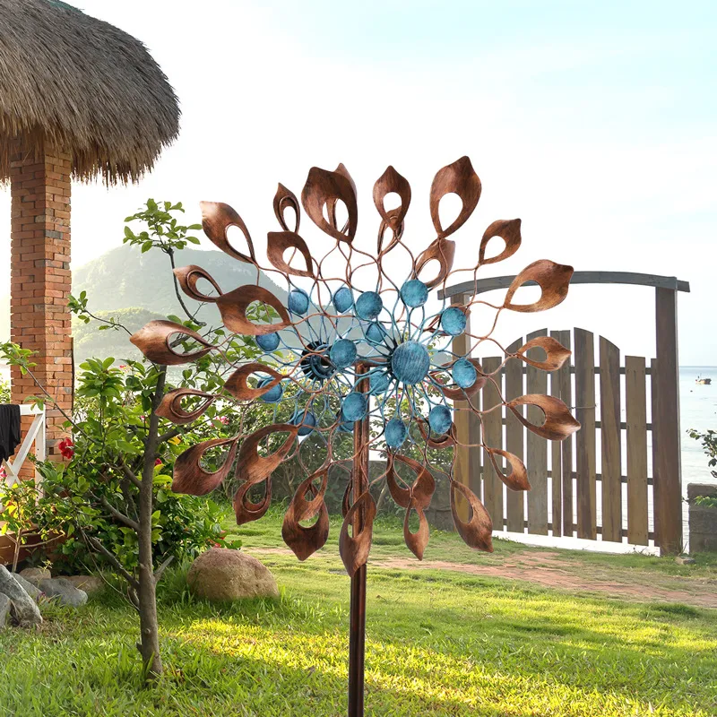 Wind Sculpture Stainless Steel Kinetic Garden Metal 3D Wind Spinner